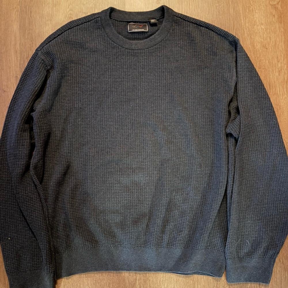 Men's Greg Norman xxl mid-weight waffle knit sweater charcoal gray